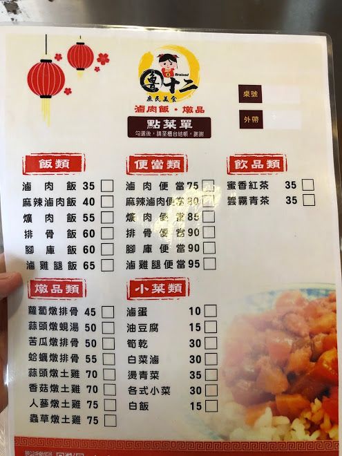 Kaohsiung menu